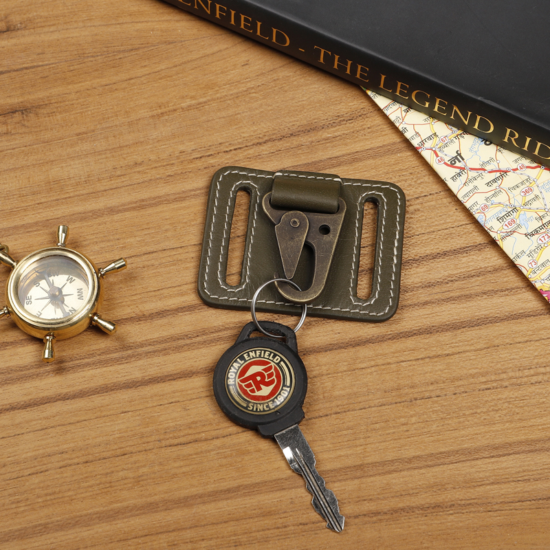 투 슬롯 올리브 벨트 키체인